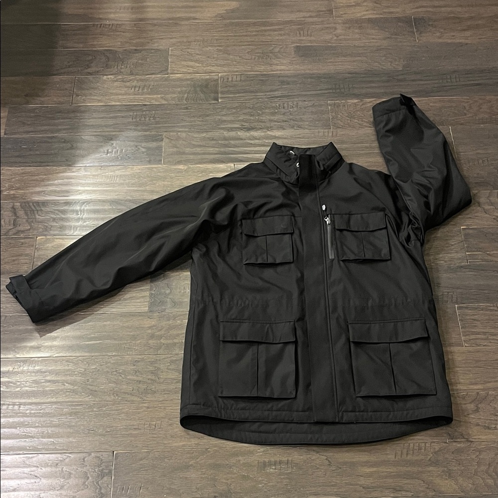 Calvin Klein Field Military Jacket Black Hoodie insulated Mens Size Large